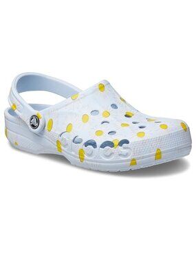 Crocs Baya Floral Clogs Men Size 13 Blue Yellow Lightweight Comfort Slip On
